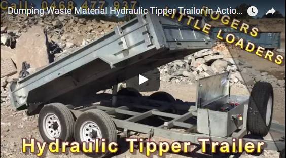 Dumping Waste Material Hydraulic Tipper Trailor in Action Brisbane