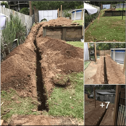Challenging trench complete. This yard had the hardest ground we’ve hit yet