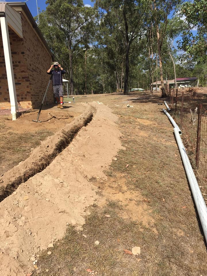 90m stormwater drainage trench from this house to the road complete 05