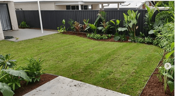 Complete landscape Back This new build in mitchelton required full home landscaping