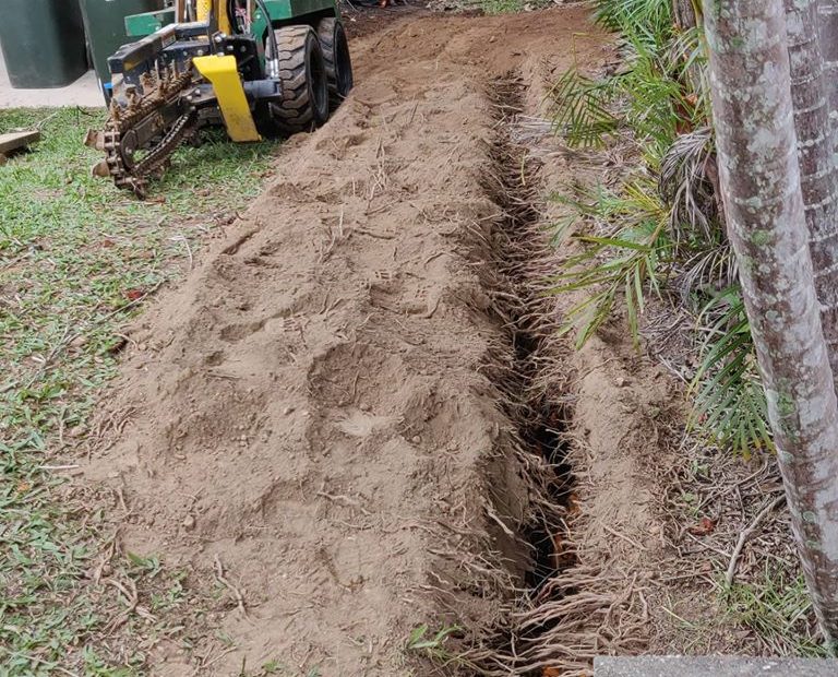 Electrical cable trench.