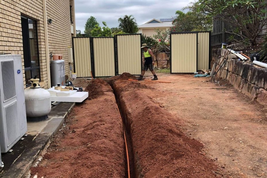 Electrical trenching drainage repairs and turfing 3