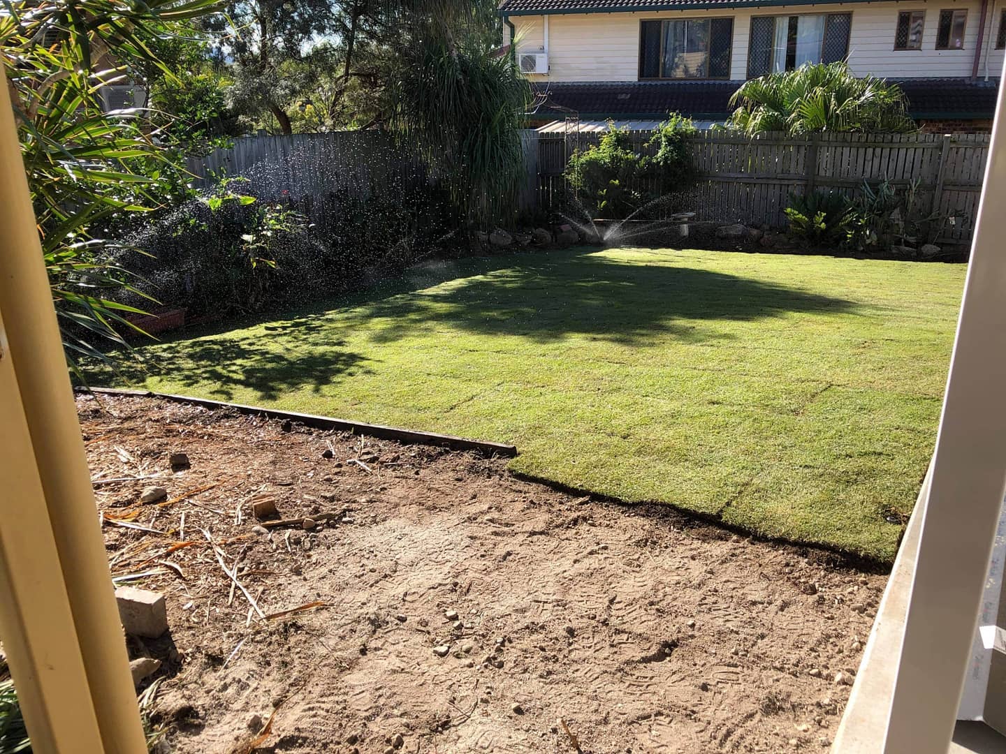 Irrigation and turfing. at Jamboree Heights Queensland