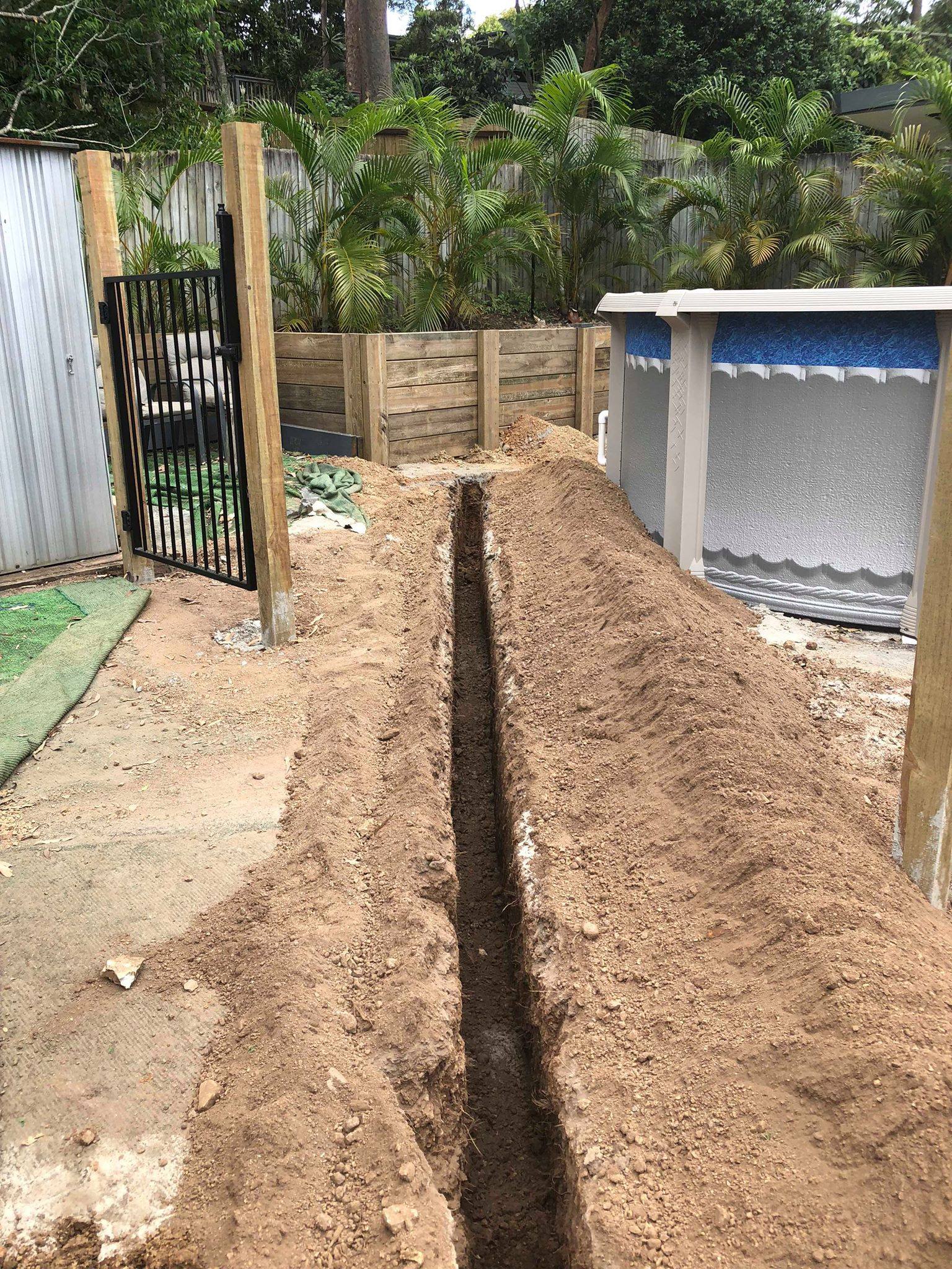 Challenging trench complete. This yard had the hardest ground we've hit yet