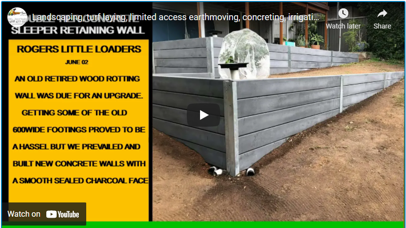 Landscaping turf laying limited access earthmoving