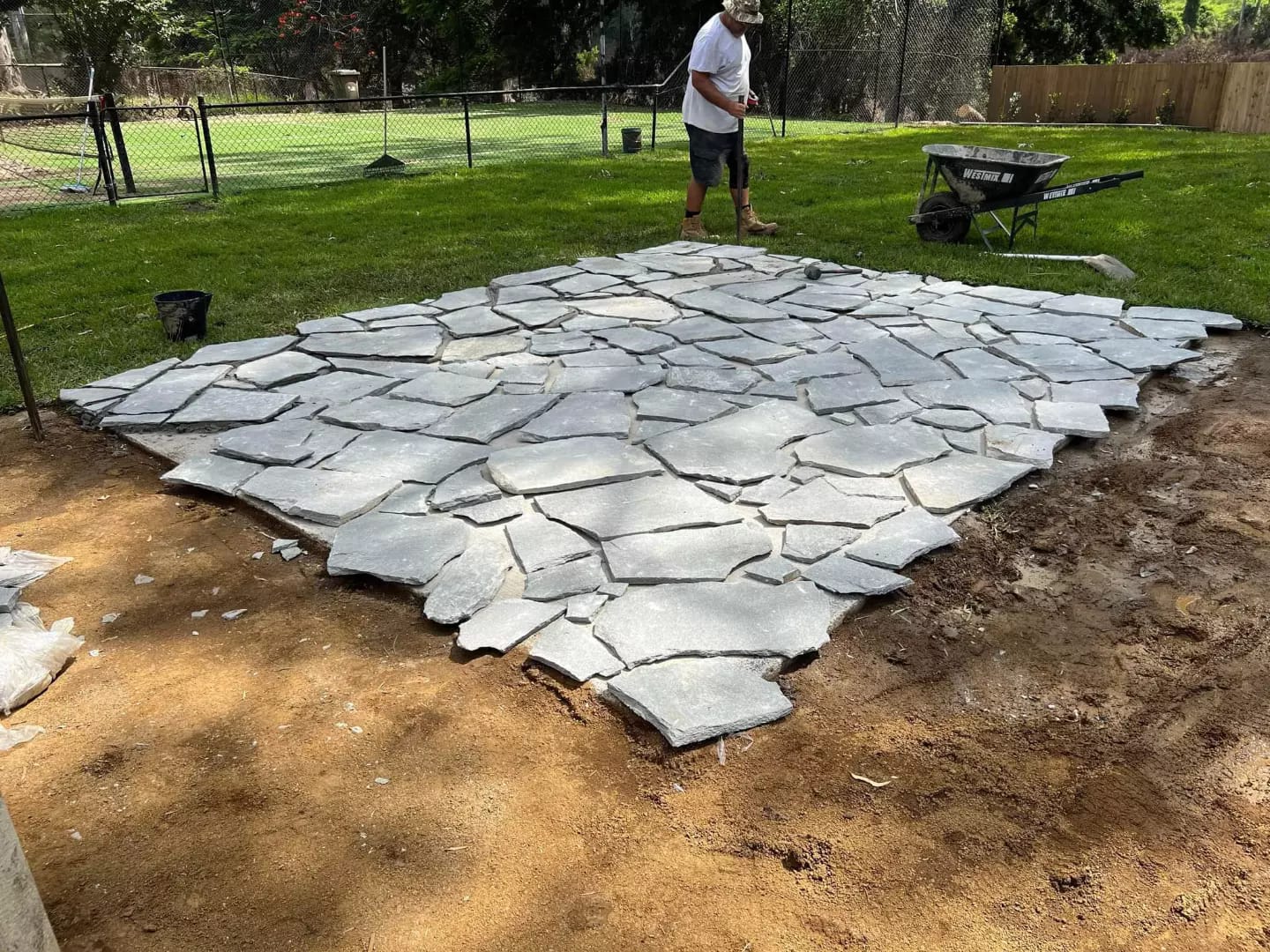 Crazy Paving on the River: A Stone Masterpiece by Rogers Little Loaders