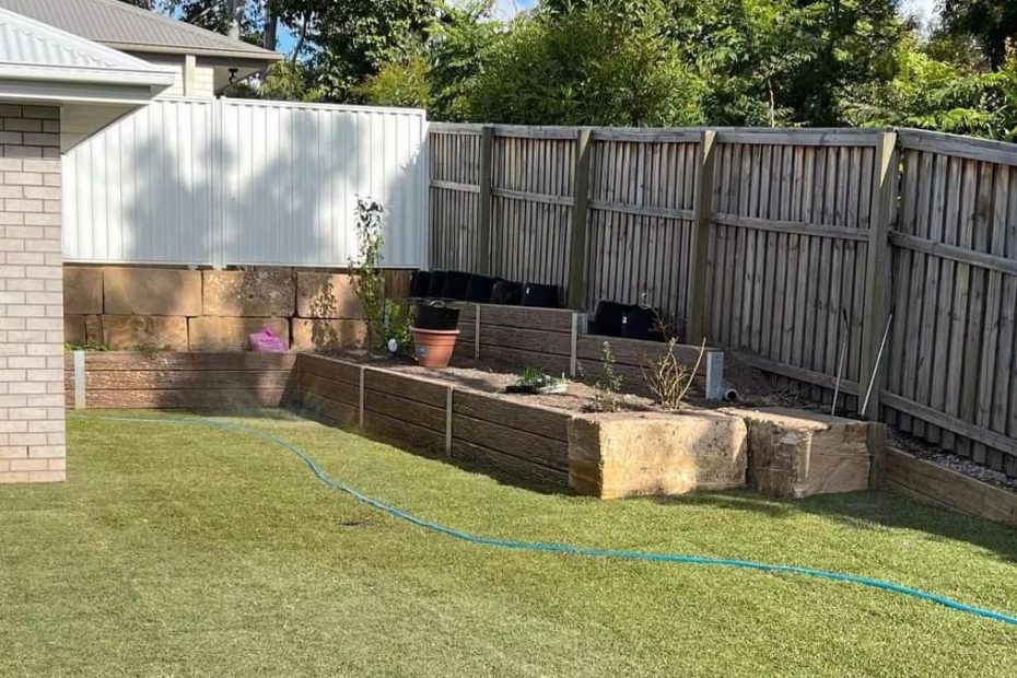 Small concrete retaining wall and turfing project 01